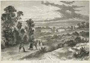 Eighteenth-century Print of Hampstead Well Walk on Hampstead Heath