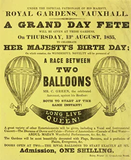Royal Aeronautical Society Collection: Handbill for balloon race, Green brothers