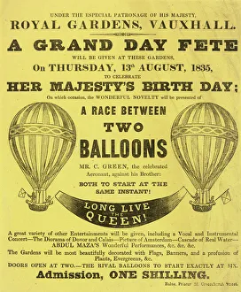 Handbill for balloon race, Green brothers Handbill for balloon race, Green brothers