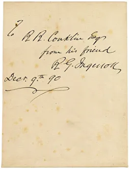 Handwritten note from R G Ingersoll to R R Conklin Handwritten note from R G Ingersoll to R R Conklin