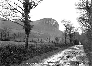 Prints of The Hanging Rock, Belcoo - a scenic view of an escarpment. (Location: Northern Ireland: County Fermanagh: Belcoo). Date: circa early 1900s Fermanagh Prints: Early 20th Century Print of The Hanging Rock, Belcoo