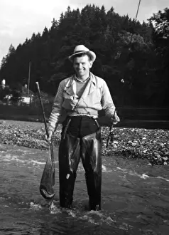 The Happy Angler Print, 1930s