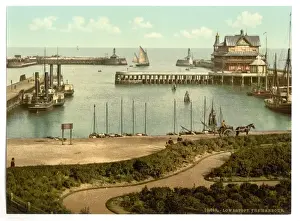 Lowestoft Harbor Print, circa 1890-1900
