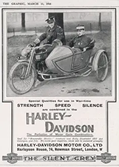Harley-Davidson Prints: Harley-Davidson Wartime Motor-Cycle Print