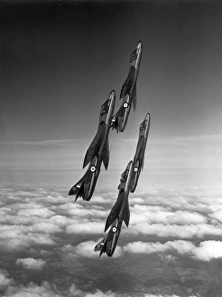 Four Hawker Hunter 1s of 54 Squadron aerobatic team Four Hawker Hunter 1s of 54 Squadron aerobatic team