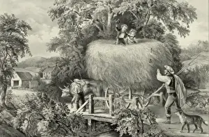 Harvest Season Prints: Haying-time the first load