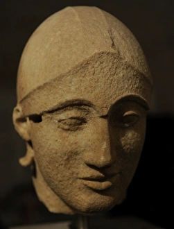 Head of the trojan helper. East Pediments Group of the Temp Head of the trojan helper. East Pediments Group of the Temp