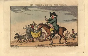 Henry Bunbury as Geoffrey Gambado riding a horse Henry Bunbury as Geoffrey Gambado riding a horse