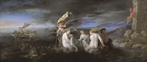 Baroque Oil On Wood Prints: Hero and Leander