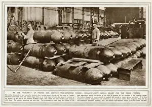 High Explosive Shells Ready for Filling, Print 1915