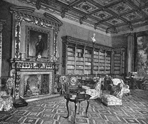Highclere Castle Library Print, 1889