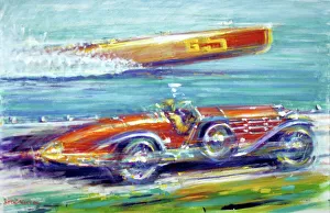 Hispano-Suiza H6C racing the Baby Bootlegger Speedboat Hispano-Suiza H6C racing the Baby Bootlegger Speedboat