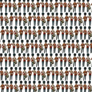 History Repeats Itself Prints: Repeating Pattern - Guardsmen White Background Print