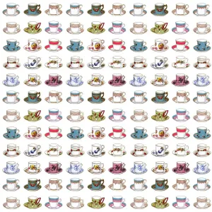History Repeats Itself Prints: Repeating Pattern - Tea Cups Print