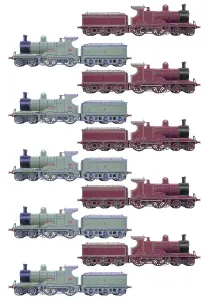 Steam Engine Repeating Pattern Print