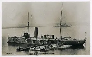 HMS Forth Print: Devonport Submarine Depot circa 1910