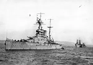 Warship Prints: HMS Malaya Print - WW1 Battleship at Sea