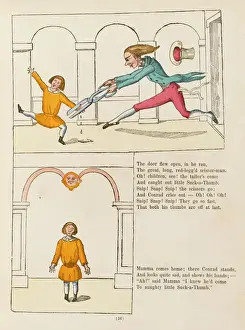 Hoffmann / Suck-A-Thumb Print, A Woodcut Illustration