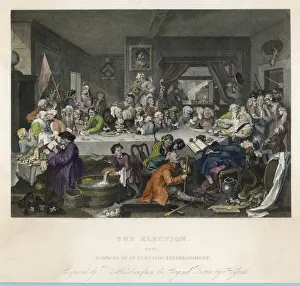 William Hogarth Prints: Hogarth Election Print, 1755