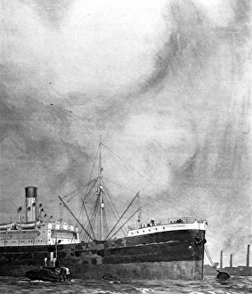 Hoisting a new boiler into a Cargo Liner, 1916 Hoisting a new boiler into a Cargo Liner, 1916