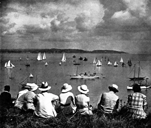 Holidaymakers watching the Brixham Regatta, 1936 Holidaymakers watching the Brixham Regatta, 1936