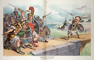 Puck Magazine Illustrations Online Prints: Horatius at the bridge