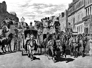 Horse-Drawn Carriages in Piccadilly, London, 1883 Horse-Drawn Carriages in Piccadilly, London, 1883