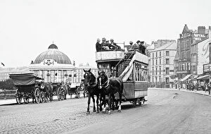 Morecambe Collection: Horse tram, West End Gardens, Morecambe, early 1900s