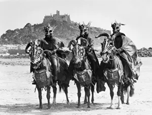 Horsemen filming Robin of Sherwood, Cornwall Horsemen filming Robin of Sherwood, Cornwall