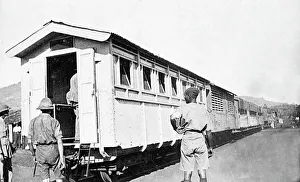 Hospital carriage, Bura, Kenya, East Africa, WW1 Hospital carriage, Bura, Kenya, East Africa, WW1