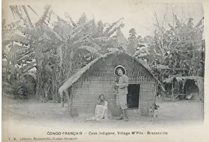 African Village Landscape Prints: House in the Congo