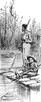 Huckleberry Finn and Jim on the raft Huckleberry Finn and Jim on the raft