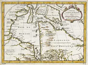 Hudson's Bay Map Print, 1750s