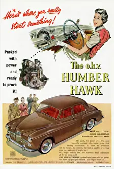 Vintage Car Advertisement Prints: Humber Hawk advertisement