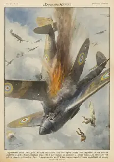 Battle Of Britain Images Prints: Two Hurricanes Collide