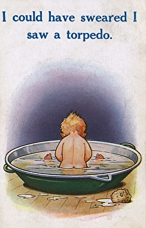 I Could Have Sweared I Saw a Torpedo, WW1 postcard I Could Have Sweared I Saw a Torpedo, WW1 postcard