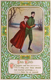Ice Skating Couple - Christmas Greetings Card Ice Skating Couple - Christmas Greetings Card