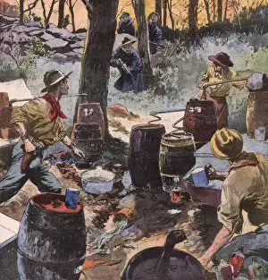 Temperance Movement History Prints: Illegal Still Raided