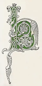 Historical Alphabet Initial Prints: Illuminated letter H