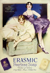 ILN Prints: 1929 Erasmic Soap Print featuring The Erasmic Twins
