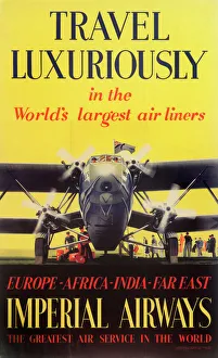 Imperial Airways Poster, Travel Luxuriously Imperial Airways Poster, Travel Luxuriously