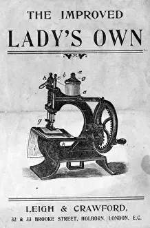19th Century Print of The Improved Ladys Own Sewing Machine