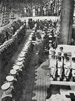 Inauguration of New Training Ship Arethusa Print, 1933