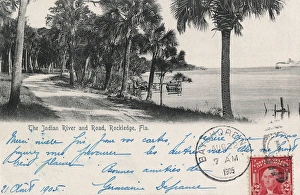 Indian River and road, Rockledge, Florida, USA Indian River and road, Rockledge, Florida, USA