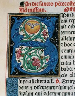 Holy Spirit Dove Symbolism Prints: Initial. Missal