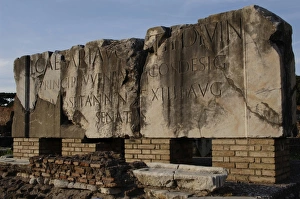 Inscription. Roman Forum. Rome. Italy Inscription. Roman Forum. Rome. Italy