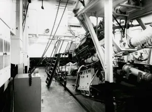 Vintage Transportation Equipment Prints: Development engine in test house May 1950