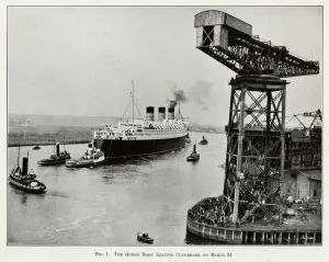 Inst. Of Mechanical Engineers Prints: The Queen Mary leaving Clydebank Print, 1936