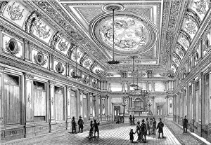 Interior of Holborn Townhall, London, 1880 Interior of Holborn Townhall, London, 1880