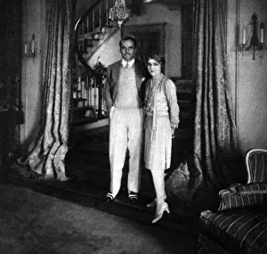 Interior of Pickfair Print: Douglas Fairbanks and Mary Pickford at Home